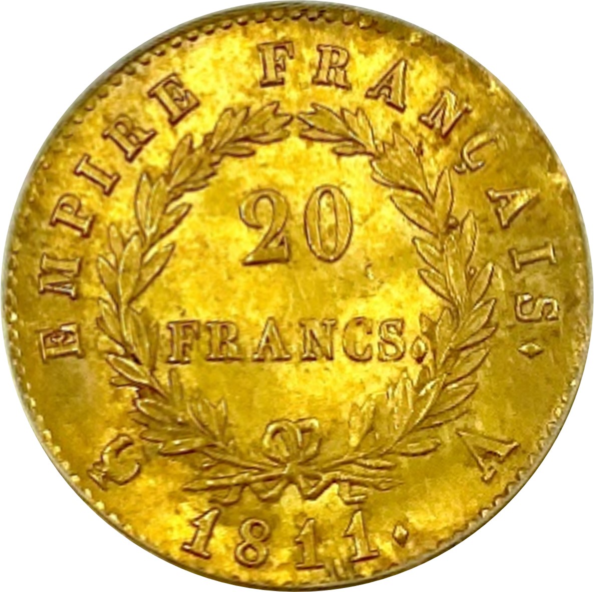 フランス ナポレオン1世 (1804-1814,1815) 20フラン金貨 1811A Gad1025