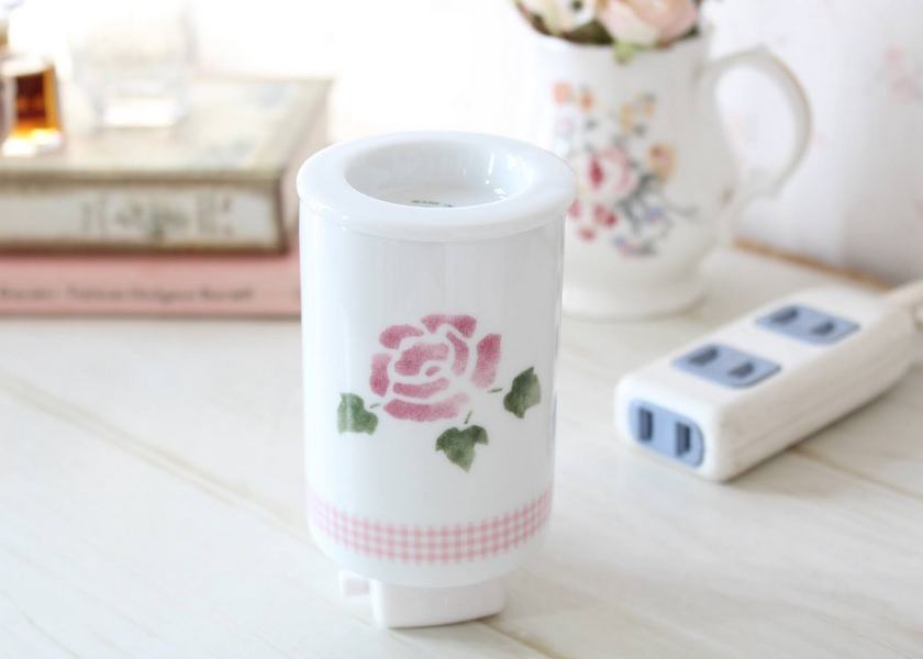 マニー カントリーチェック ローズ 陶器 アロマライト － フレンチ