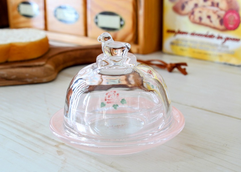 マニーローズ ラフロレゾン ガラス 小鳥バターケース － フレンチ