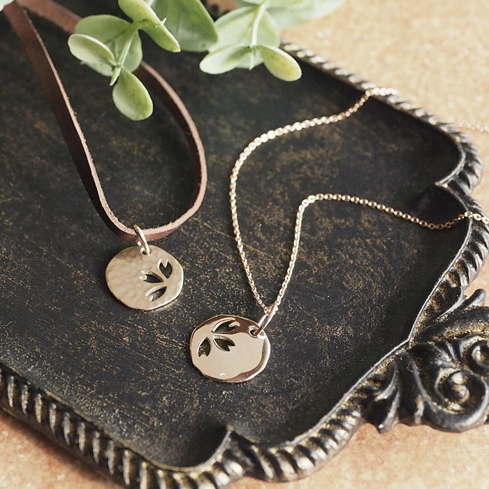 エス 桜コインネックレス リバーシブル 10金 イエローゴールド ピンク