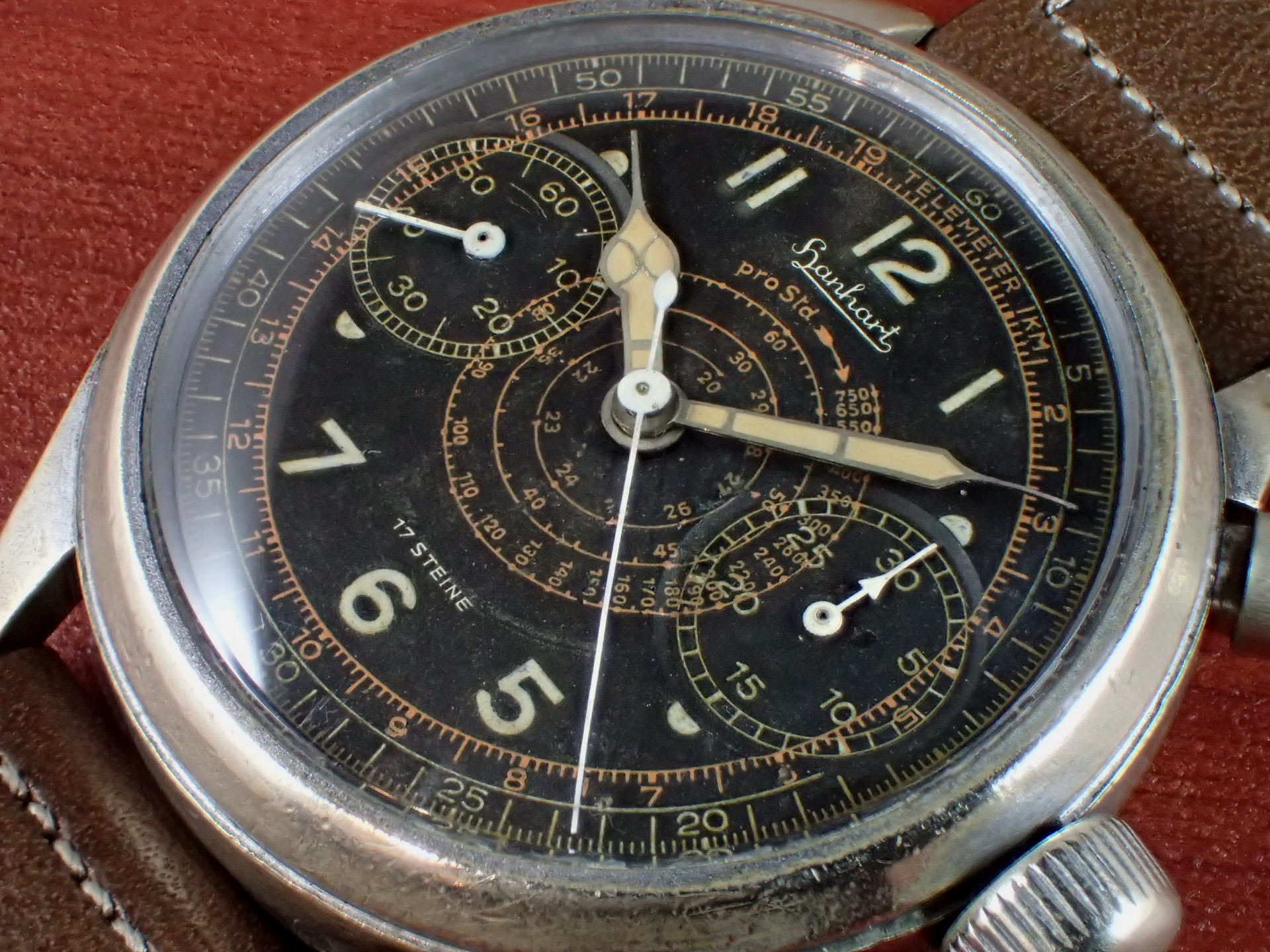 ハンハルト ドイツ海軍 砲兵部隊 タキテレ クロノグラフ 1940年代