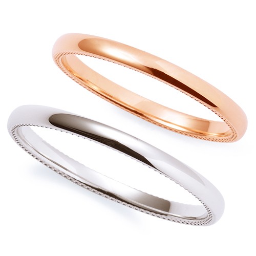 ピンクゴールド＆ホワイトゴールド ペア リング K-R2302PG-2302WG｜THE