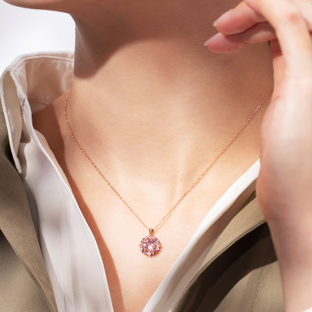 ビズー公式】マラヤ ガーネット マルチカラー K18(18金) ペンダント