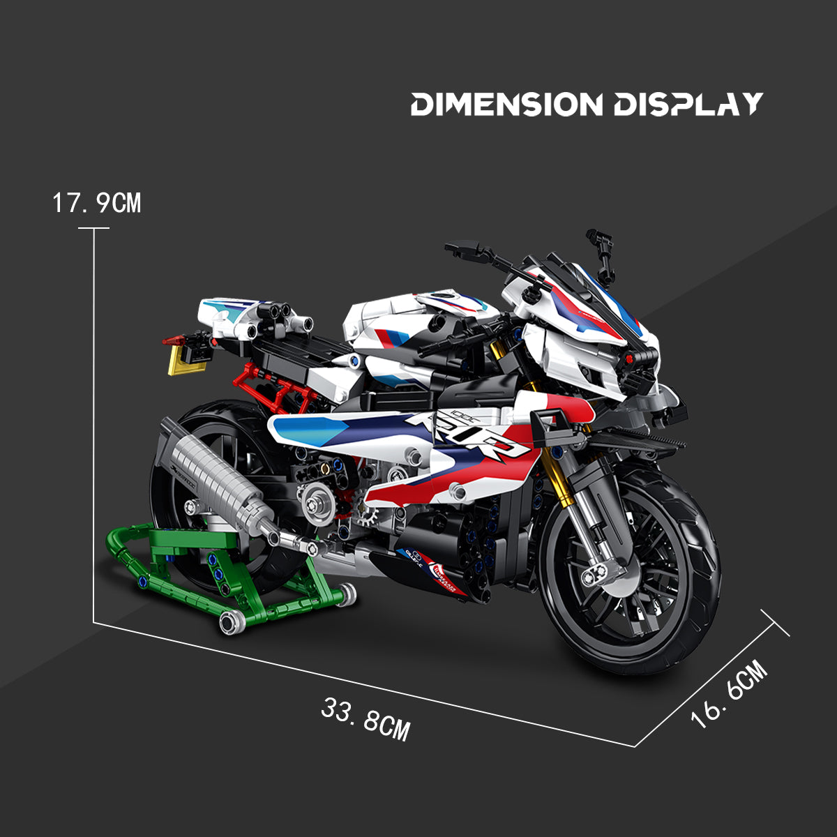 DAHONPA BMW Motorcycle 1000 RR Model Building Blocks Set, 912 Pieces B