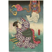 歌川国貞による浮世絵「「十二月ノ内」 「文月」」