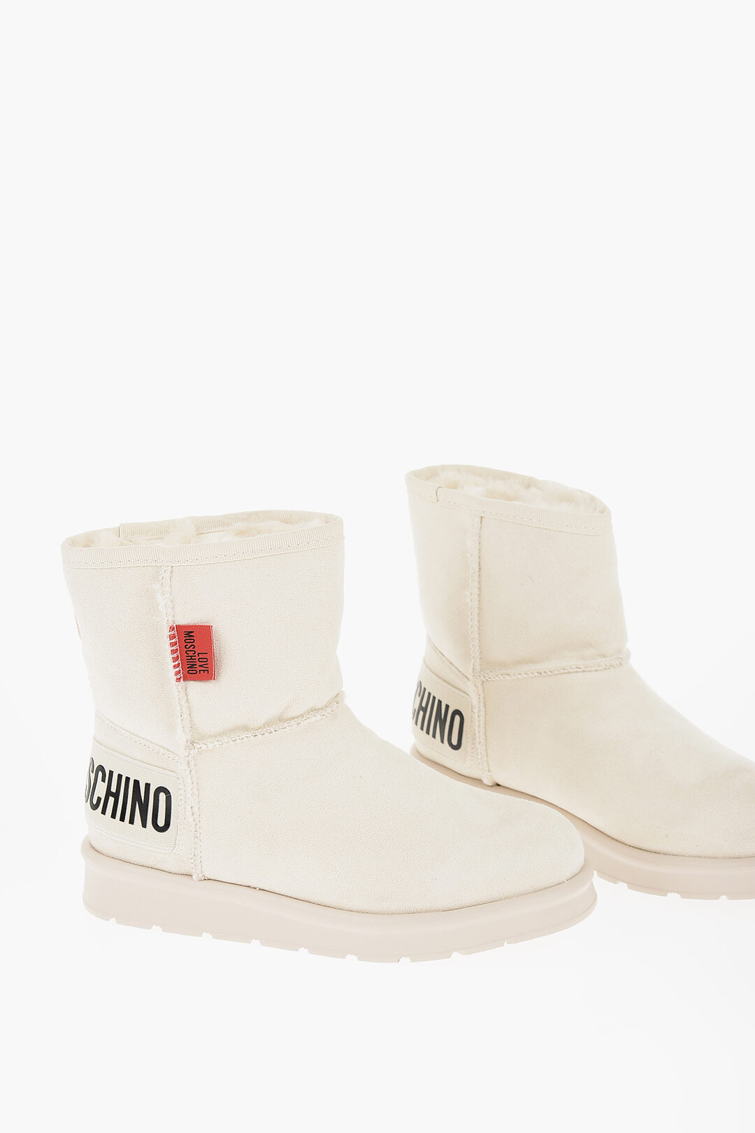 Moschino LOVE Velvet Ankle Boots with Faux Fur Inner women