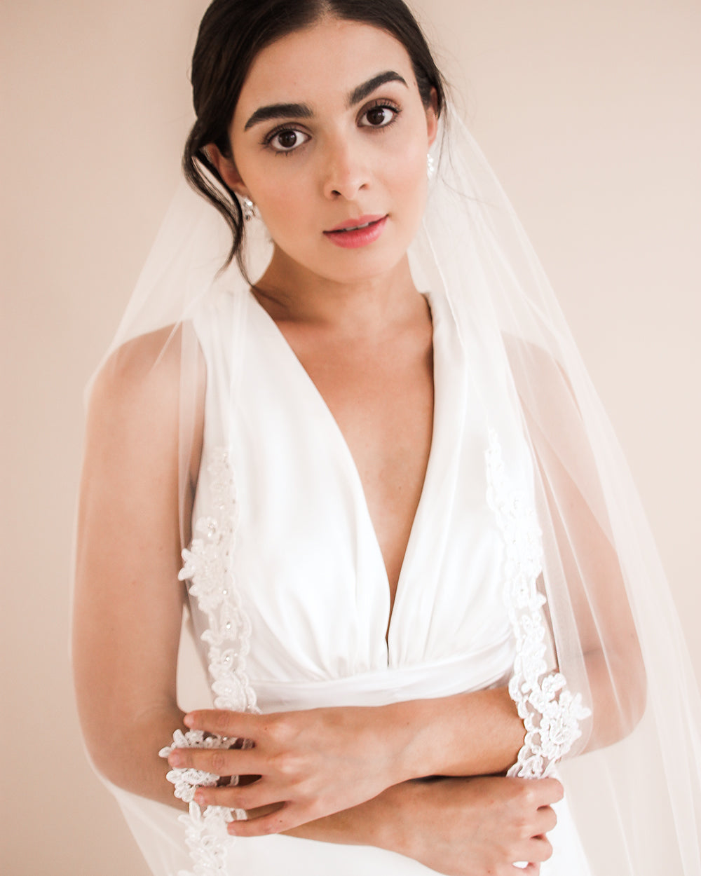 Sasha Lace & Beaded Veil - Shop Wedding Veils | Dareth Colburn