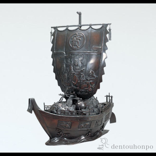 送料無料】 銅製 宝船 30号 / 置物 七福神 恵比寿 大黒 幸運 高岡銅器