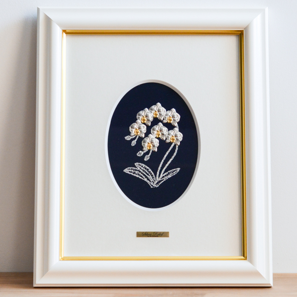 送料無料】 銀製 アートレリーフ コチョウラン 2号 / 額縁 飾り