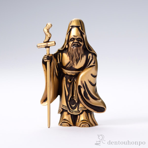 七福神 福禄寿 シルキーゴールド / 恵比寿 大黒 宝船 置物 幸運 高岡