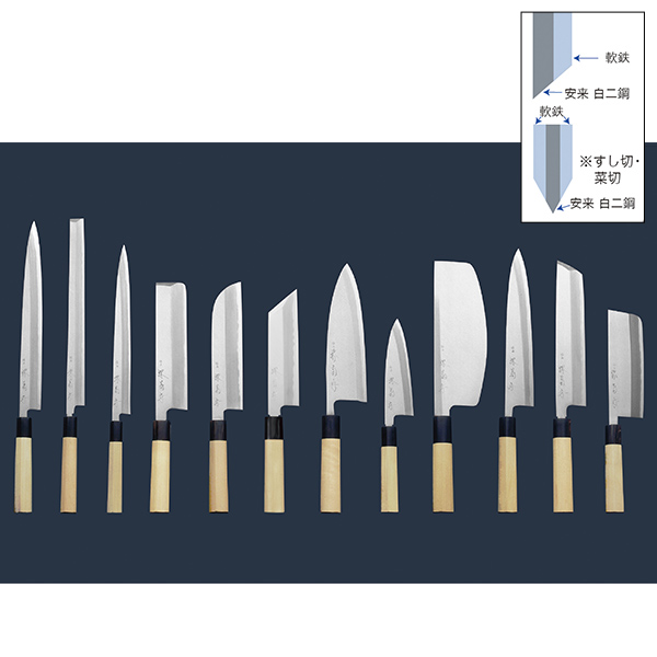 送料無料】 和包丁 堺菊守 極上（水牛柄） 鎌型薄刃 180mm 1本 名入れ