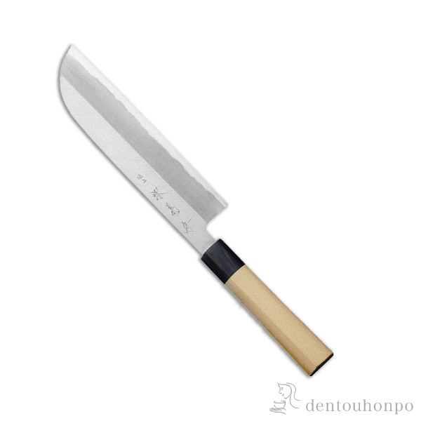 送料無料】 和包丁 堺菊守 極上（水牛柄） 鎌型薄刃 180mm 1本 名入れ