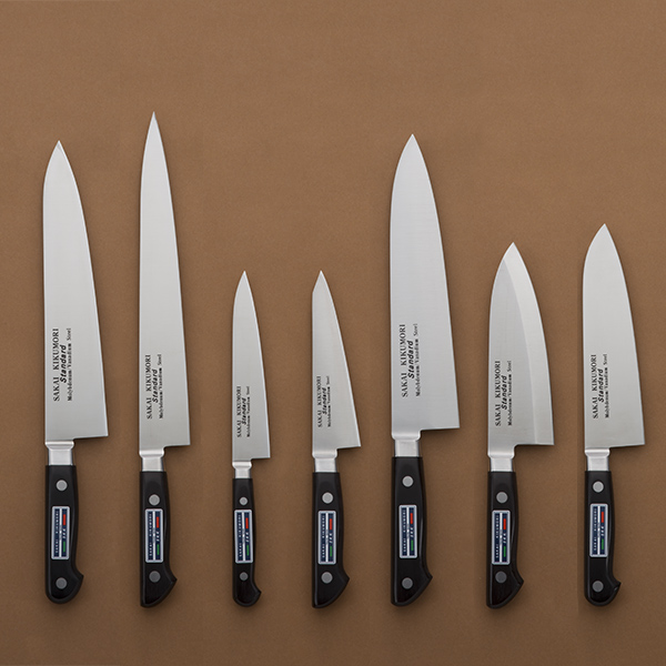 送料無料】 洋包丁 堺菊守 スタンダード（口金付） 牛刀 180mm 1本 名