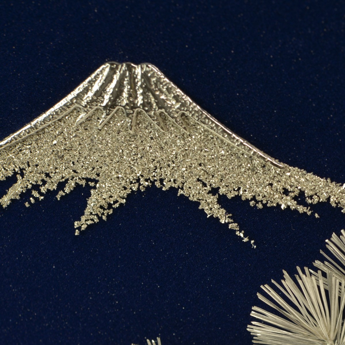 送料無料】 銀製 貴金属画 富士に松 B 2号 / 光則（銀工芸） 額縁 飾り