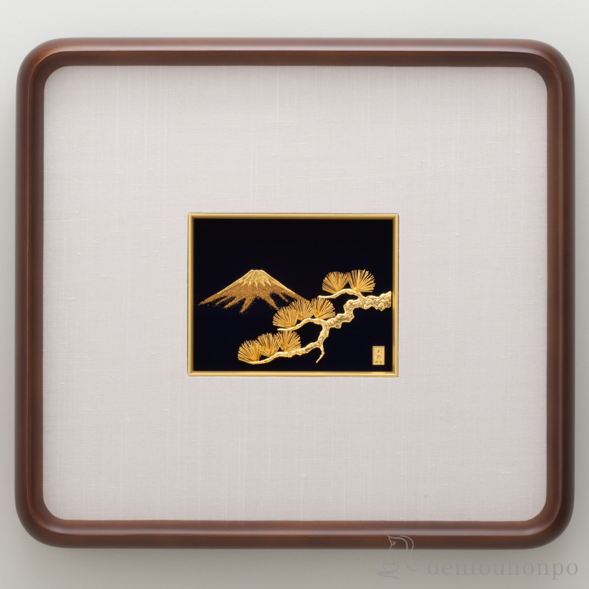 送料無料】 純金 貴金属画 富士に松 7g / 額縁 飾り フレーム 人気