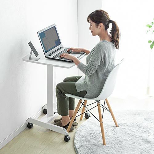 上下昇降デスク(ガス圧式・上下昇降・キャスター付き・角度調整可能