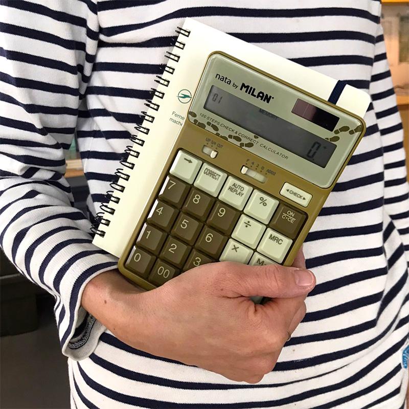 MILAN ミラン カリキュレーター 12桁 電卓 1504127 オリーブ おしゃれ
