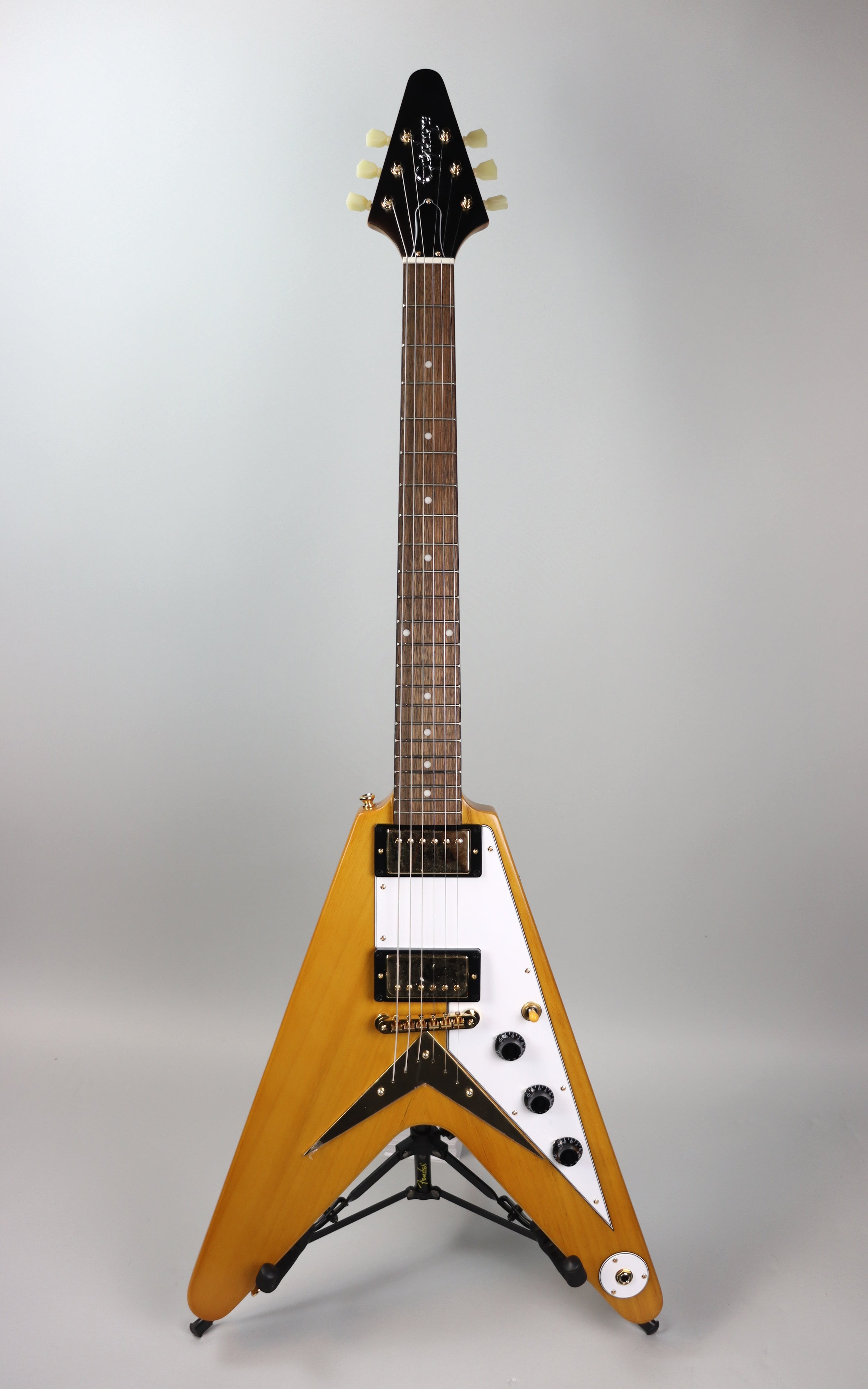 Epiphone 1958 Korina Flying V (White Pickguard) Aged Natural