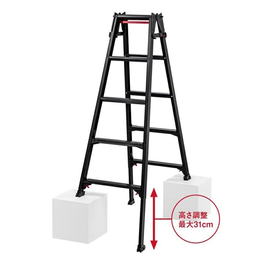 RYZB 脚部伸縮兼用脚立(BLACK LABEL) 黒 長谷川工業 メーカー直送品