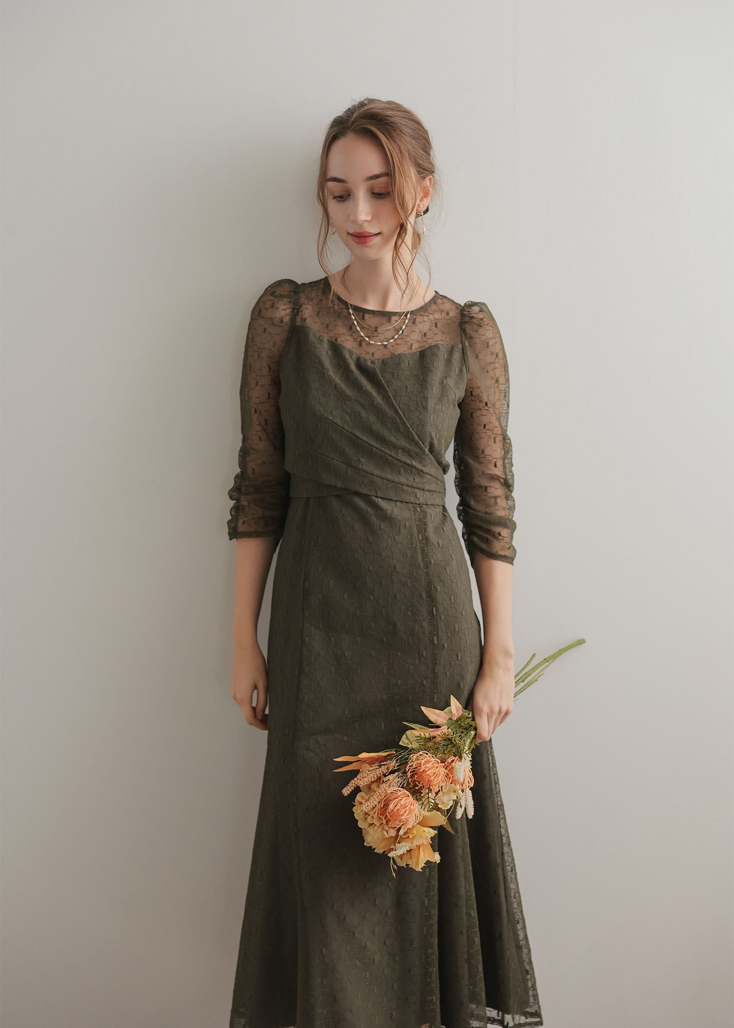 カシュクールデザインレースドレス|Dorry Doll