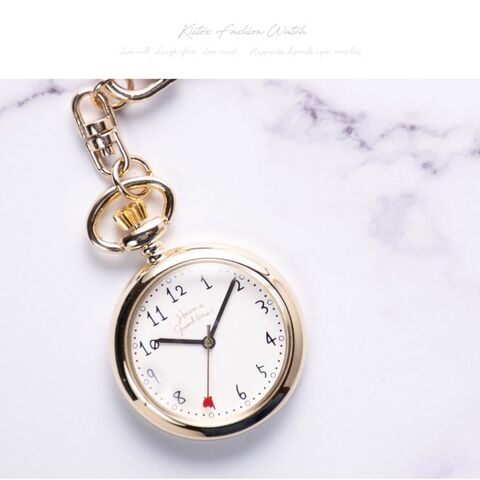 dショッピング |懐中時計 レディース ハート 手書き風 キーホルダー