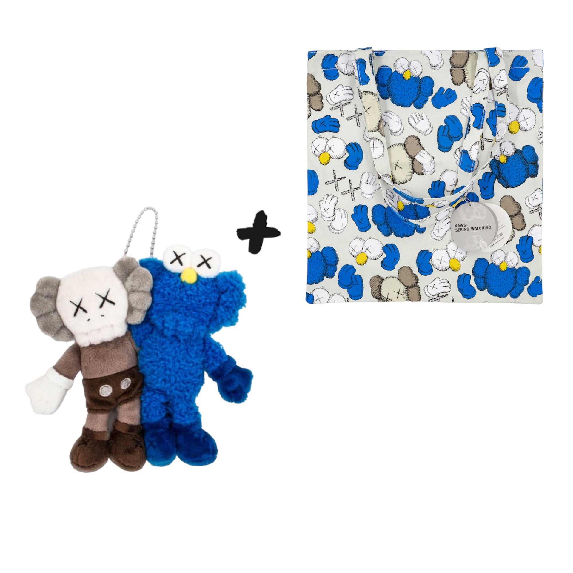 KAWS Seeing/Watching Plush Keychain Grey/Blue – Designstoresyd