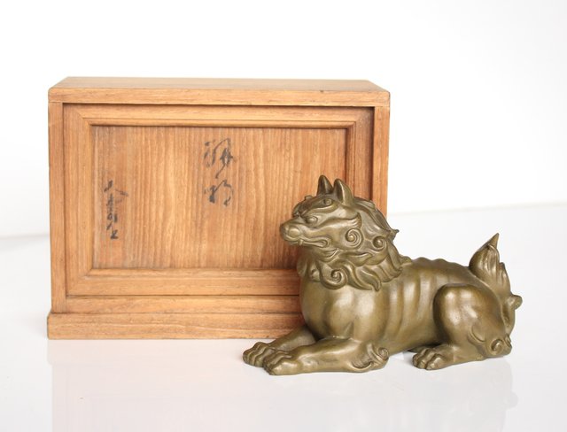 津田信夫/大寿 ブロンズ獅子 M021｜骨董店 のびる 古美術 骨董 和風