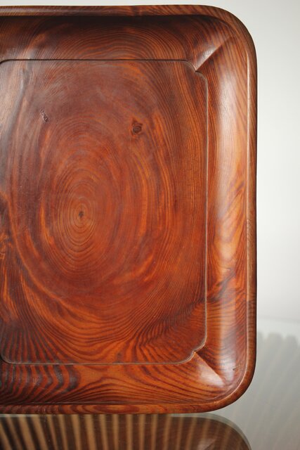 松行李蓋煎茶盆/莨盆 X335｜骨董店 のびる 古美術 骨董 和風建具 蔵戸