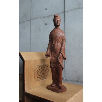 太田南海 観音像木彫 X607｜骨董店 のびる 古美術 骨董 和風建具 蔵戸