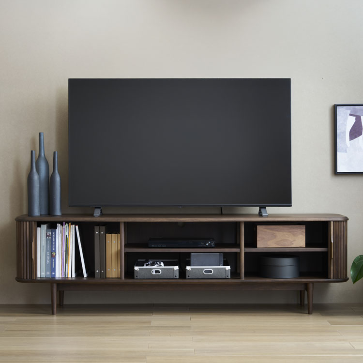 ロールドアテレビボード 幅180cm QW6407 タニックウォールナット 通販
