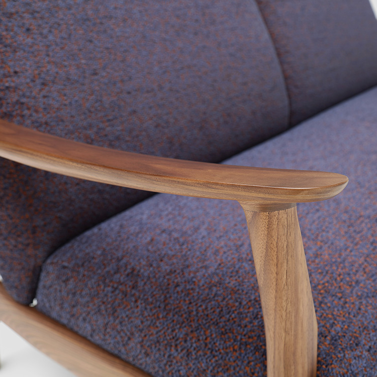 左肘ソファ 幅81㎝ WW5709 ブラウン ウォールナットナチュラル 通販