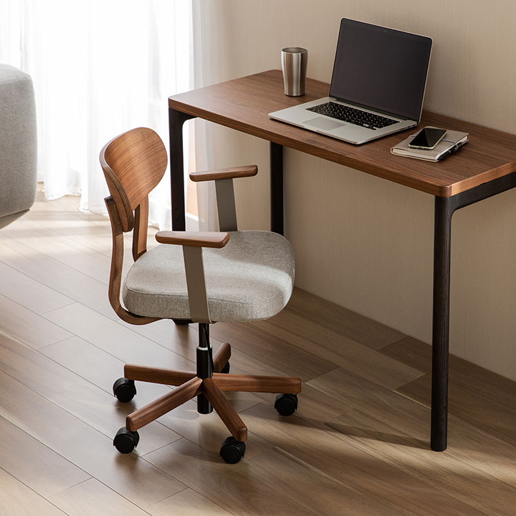 デスクチェア XW3301 グレージュ ウォールナットナチュラル 通販