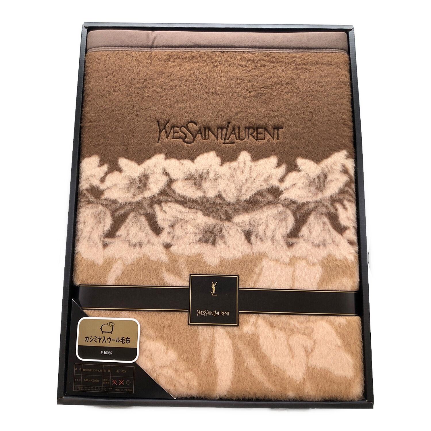 Yves Saint Laurent (イヴサンローラン) 純毛毛布(カシミヤ入り