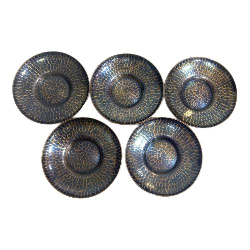 北越堂(ホクエツドウ) 鎚起銅器茶器揃 湯沸し・茶筒・建水・茶托5P・茶