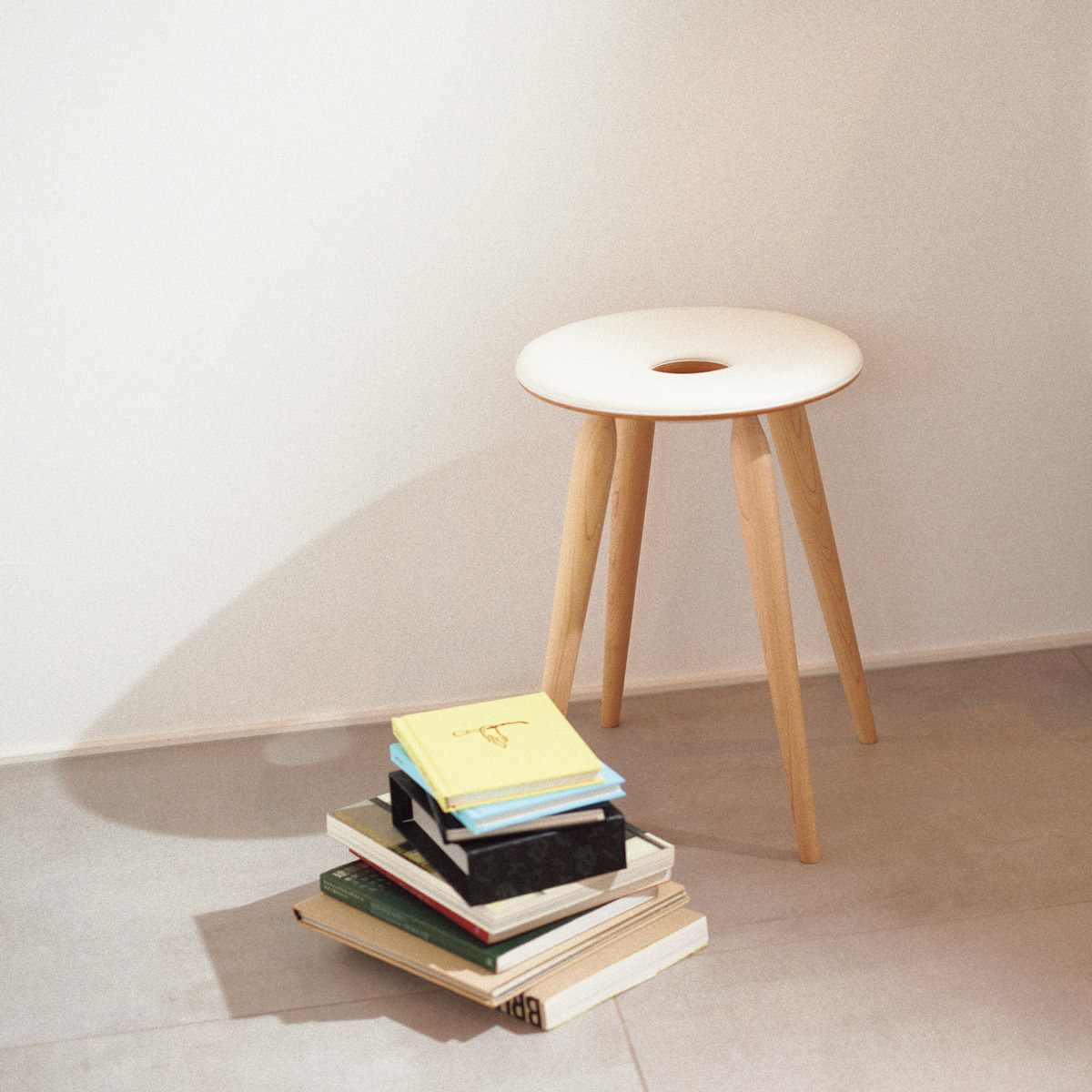 受注生産 天童木工 リングスツール カラー 〔幅φ32×高さ44.2×座面の高