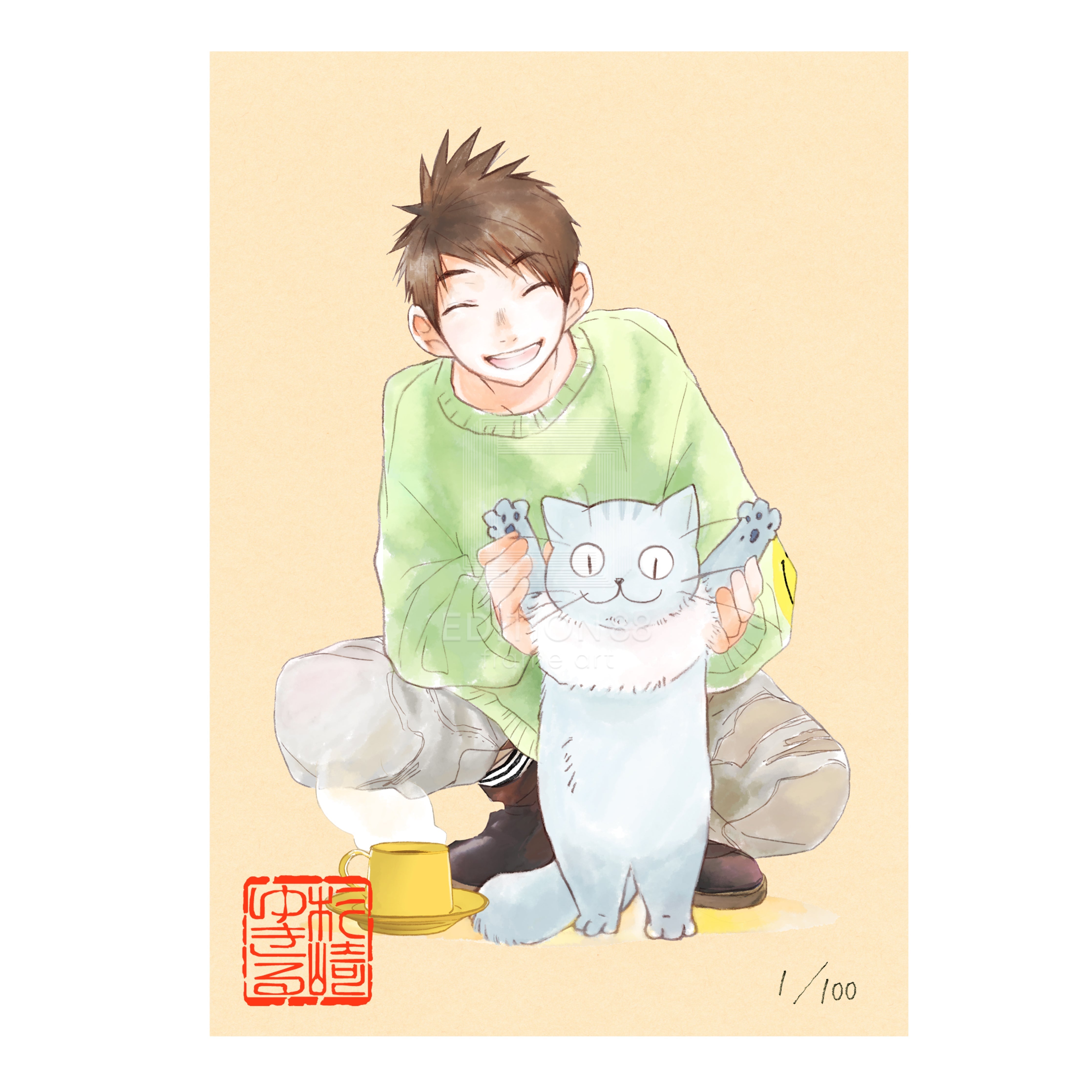 純喫茶ねこ」88グラフ 第8巻表紙 /杉崎ゆきる（落款入り / 限定100枚）