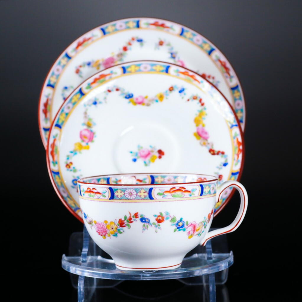 ミントン-ローズガーランド-トリオ - 英国アンティークス アンティーク