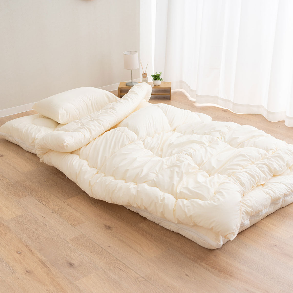 ぜんぶ洗える】 和布団4点セット シングル 日本製 肌掛け付き │ 布団