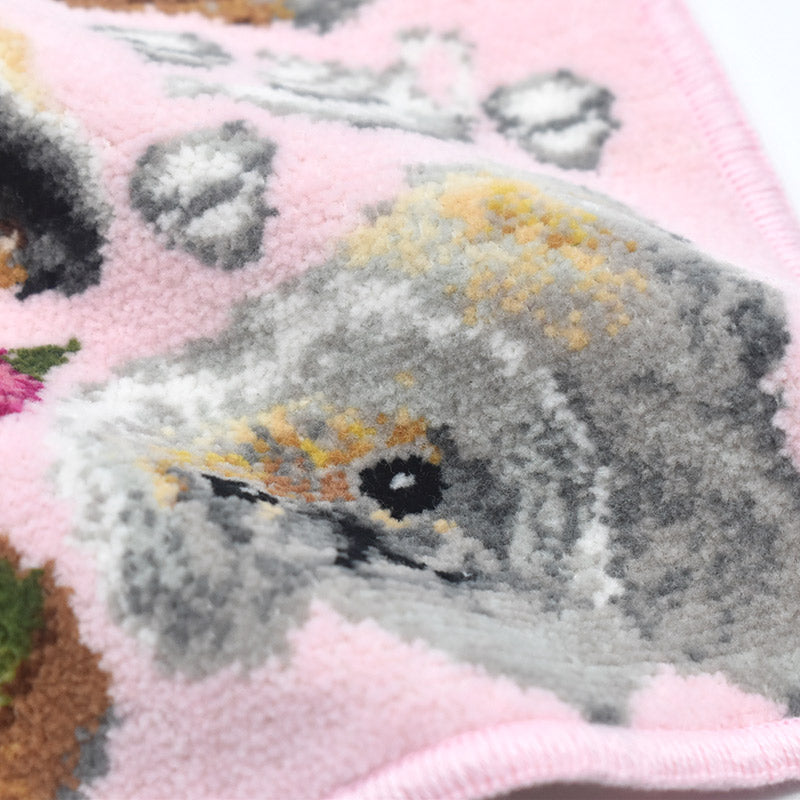 日本製 ペキニーズ シェニール織 ハンカチ EjPetit 犬柄 ペットタオル