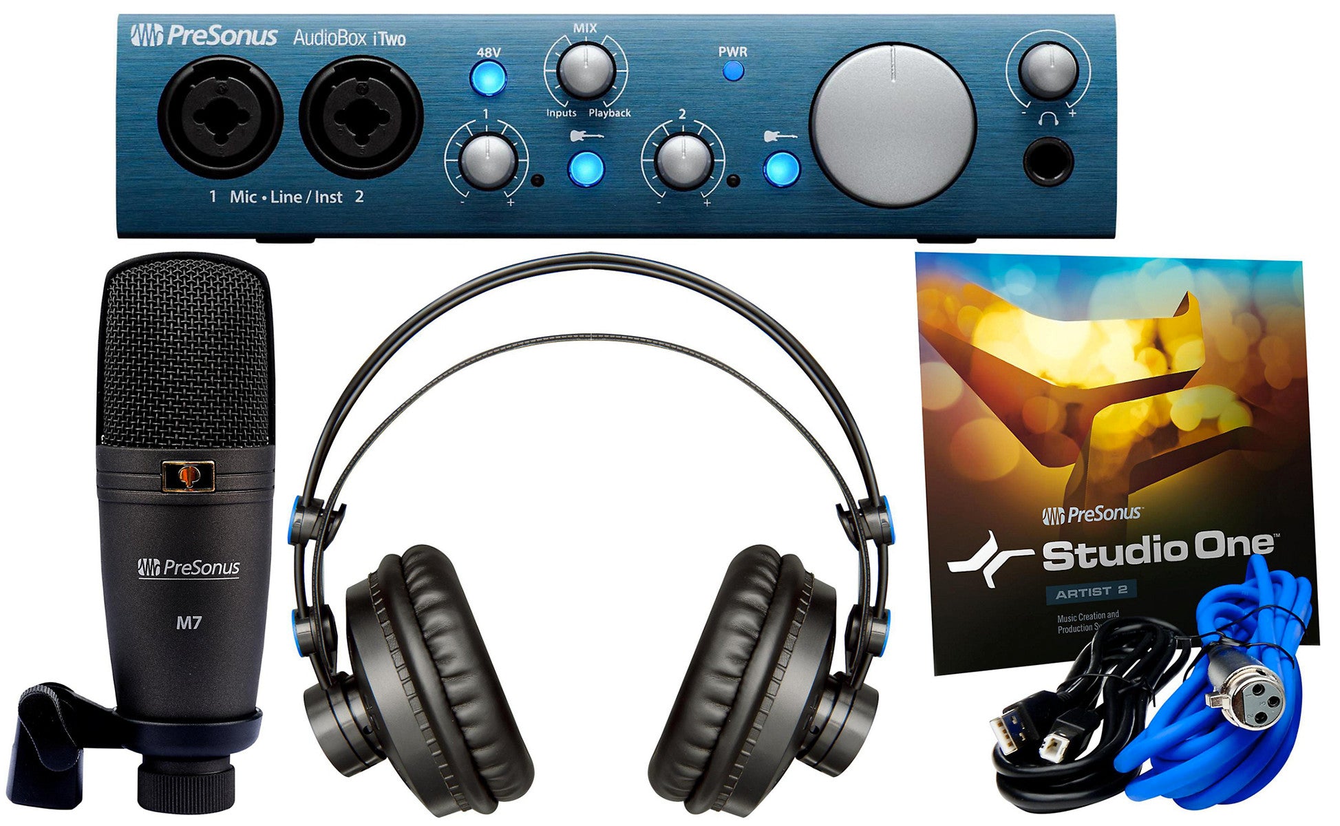 Presonus AudioBox iTwo Studio Bundle Interface Headphones and