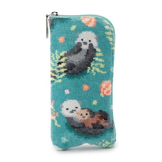 プカプカラッコ メガネポーチ L/PPR-253067(ターコイズブルー