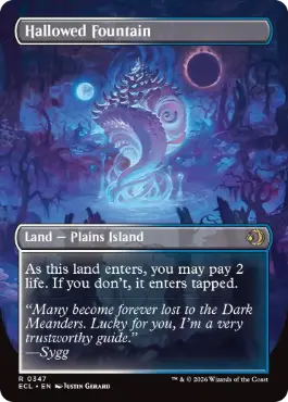 347)□ボーダーレス□《神聖なる泉/Hallowed Fountain》[ECL-BF] 土地R