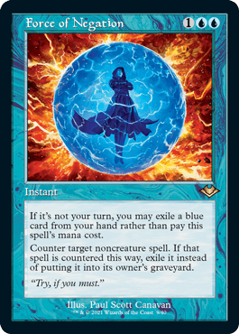 Foil】(009)□旧枠□《否定の力/Force of Negation》[MH1-RT] 青R