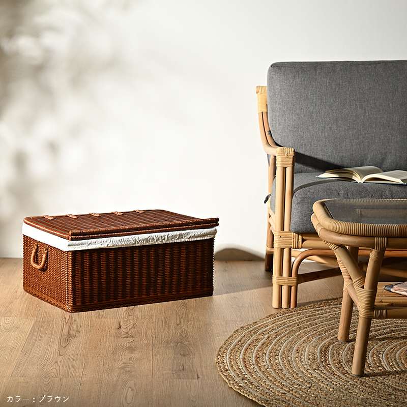 ラタン蓋付きバスケット Lサイズ GK520Lを激安で販売する京都の村田家具