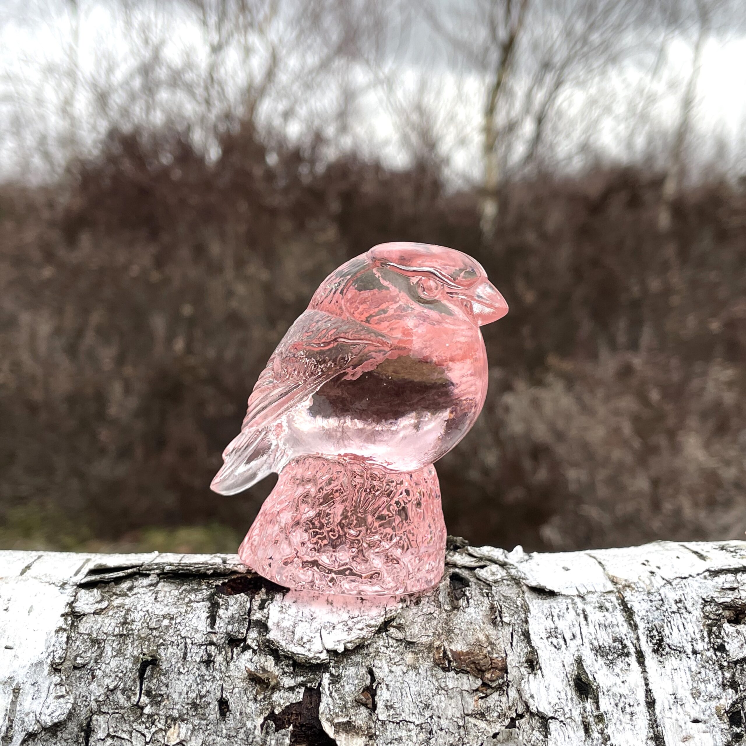 ピンクの小鳥のオブジェ / クリスタルガラス / Kosta Boda・コスタボダ