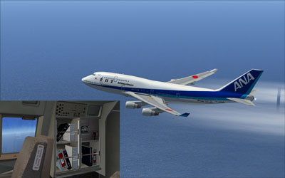 ANA Boeing 747-400 (Triton Blue first color) for FSX