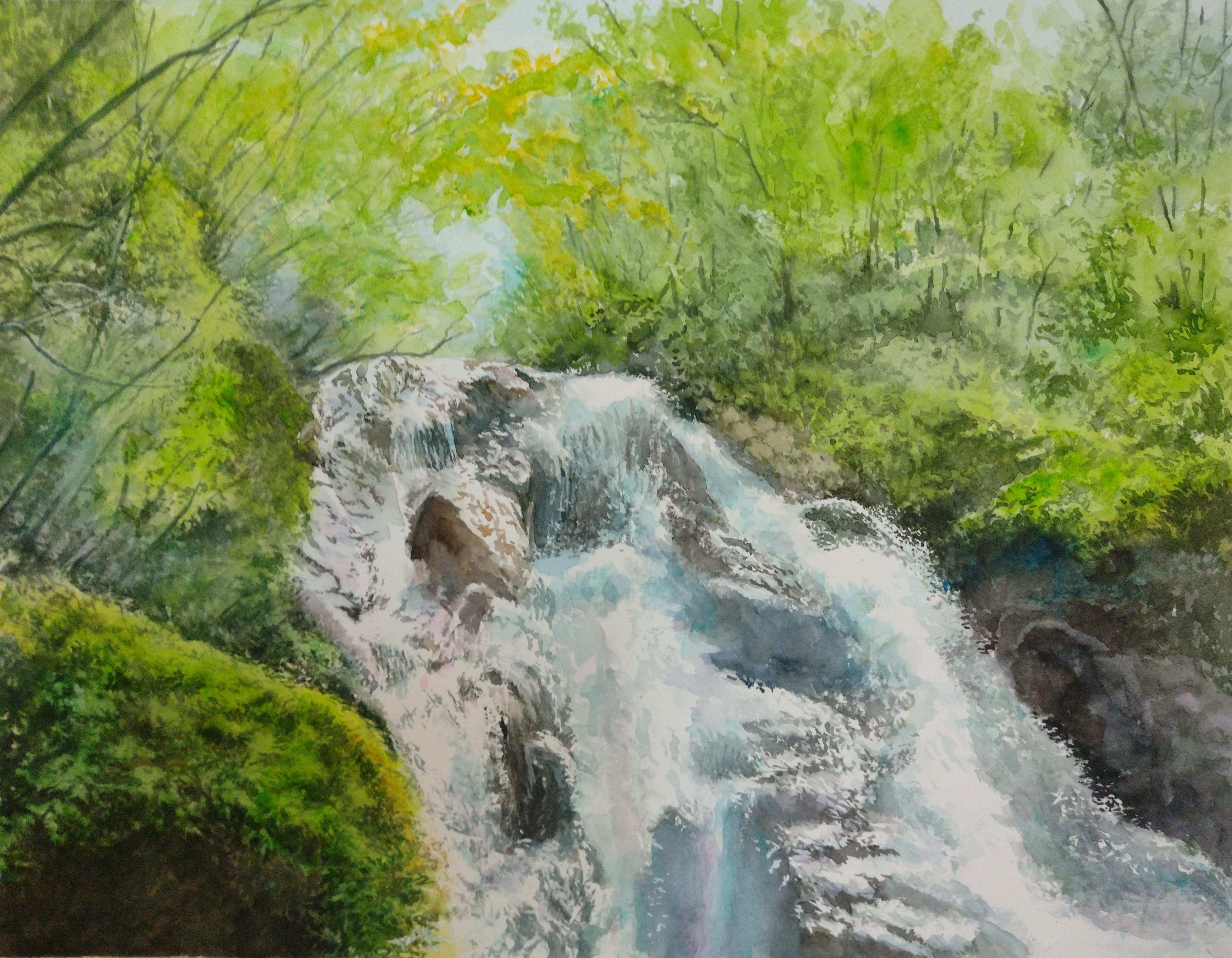 絵画の通販、購入ならFROM ARTIST/作品名：虹色の落水/作家名：山崎 香住