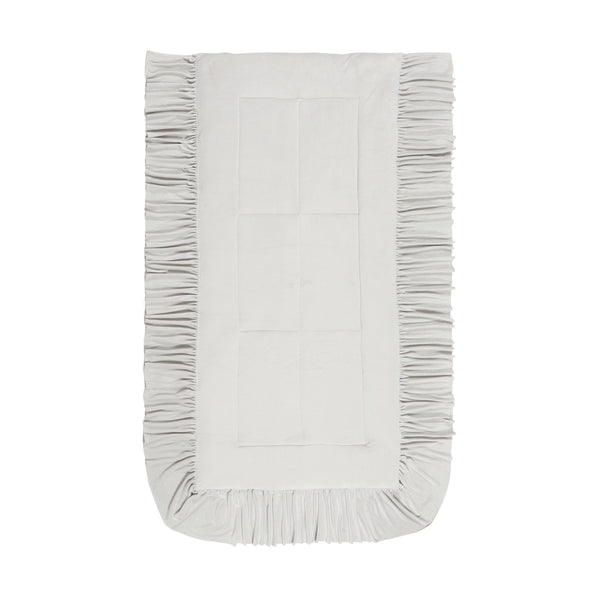 WARMY アルガンオイル加工 フリル ベッドパッド シングル グレー