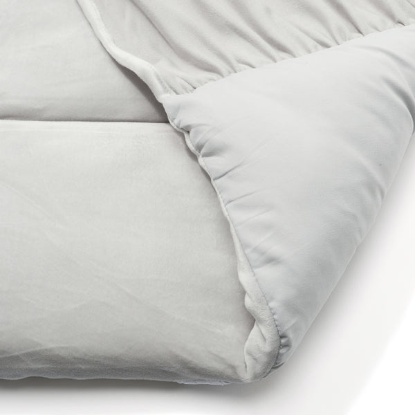 WARMY アルガンオイル加工 フリル ベッドパッド シングル グレー