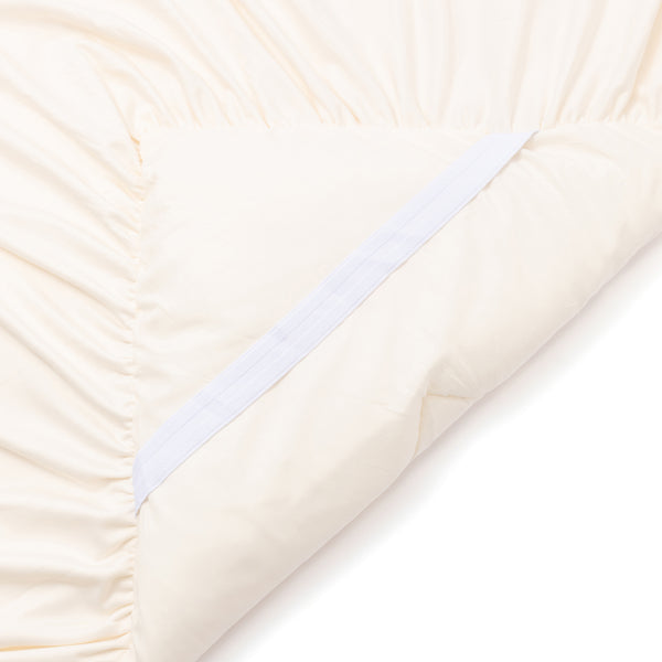 WARMY アルガンオイル加工 フリル ベッドパッド シングル ホワイト